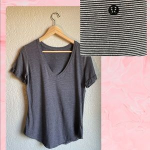 Lululemon Striped Short Sleeve Athletic Top Size Small.